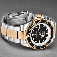 Load image into Gallery viewer, Revue Thommen Men&#39;s &#39;Diver&#39; Black Dial Two-Tone Bracelet Swiss Automatic Watch 17571.2457
