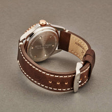 Load image into Gallery viewer, Revue Thommen Men&#39;s 17571.2557 &#39;Diver&#39; Black Dial Light Brown Leather Strap Two Tone Swiss Automatic Watch
