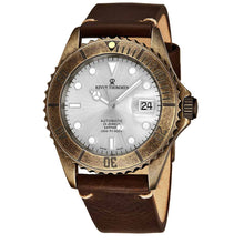 Load image into Gallery viewer, Revue Thommen 17571.2588 &#39;Diver&#39; Silver Dial Brown Leather Strap Gunmetal Automatic Watch
