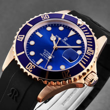 Load image into Gallery viewer, Revue Thommen Men&#39;s &#39;Diver&#39; Blue Dial Black Rubber Strap Swiss Automatic Watch  17571.2865
