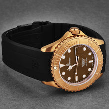 Load image into Gallery viewer, Revue Thommen Men&#39;s &#39;Diver&#39; Brown Dial Black Rubber Strap Bronze/Steel Automatic Watch 17571.2896
