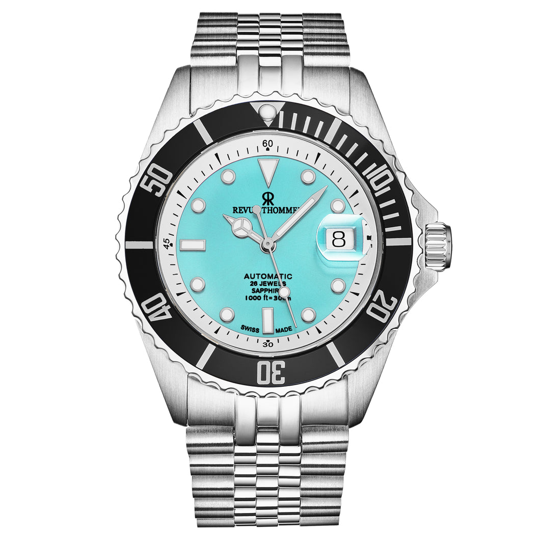 Revue Thommen Men's 'Diver' Green Dial Stainless Steel Bracelet Swiss Automatic Watch 17571.2931