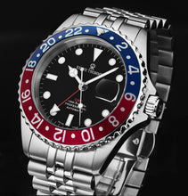 Load image into Gallery viewer, Revue Thommen Men&#39;s &#39;Diver&#39; GMT Black Dial Blue and Red Bezel Automatic Watch 17572.2235
