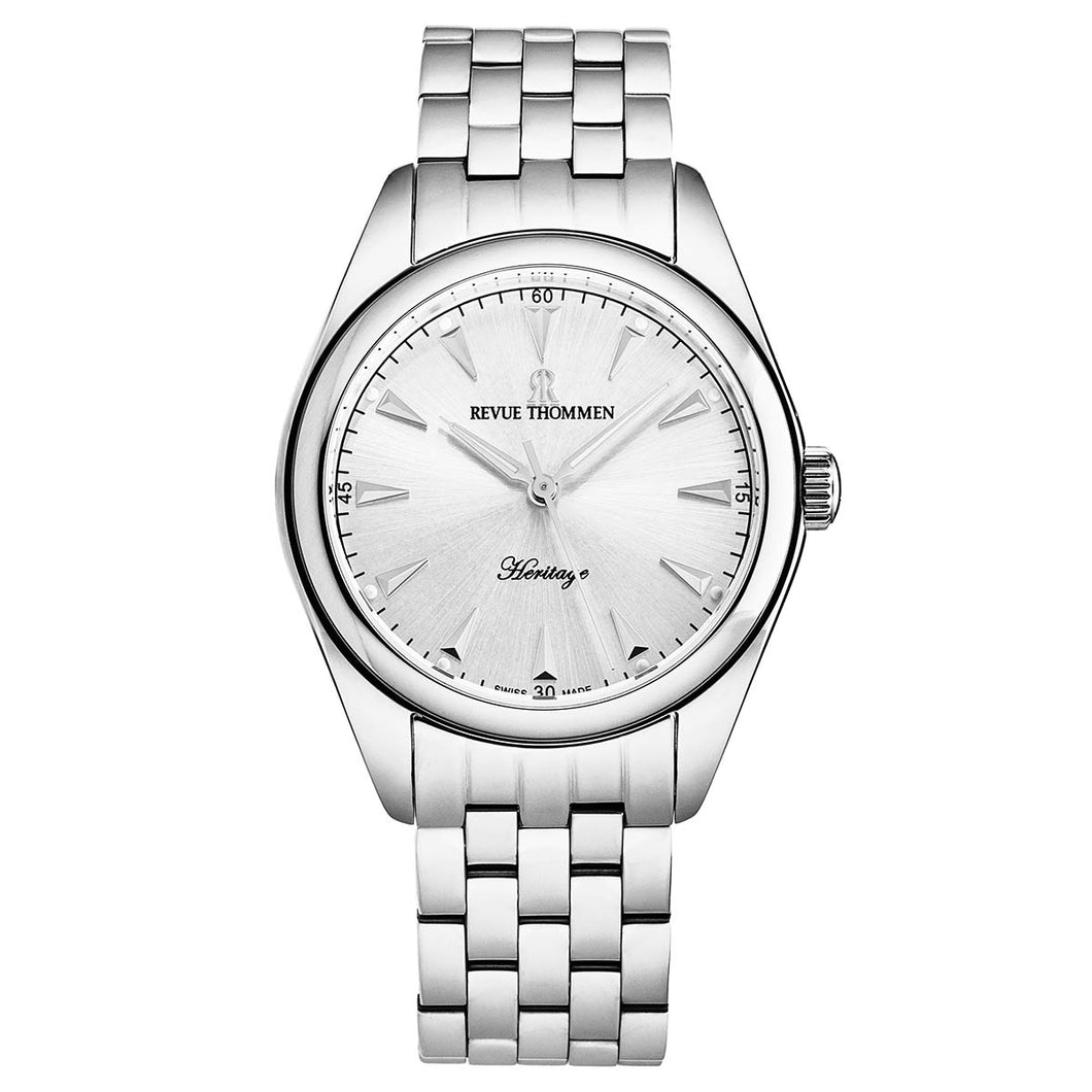 Revue Thommen Men's 'Heritage' Silver Dial Stainless Steel Bracelet Automatic Watch 21010.2133