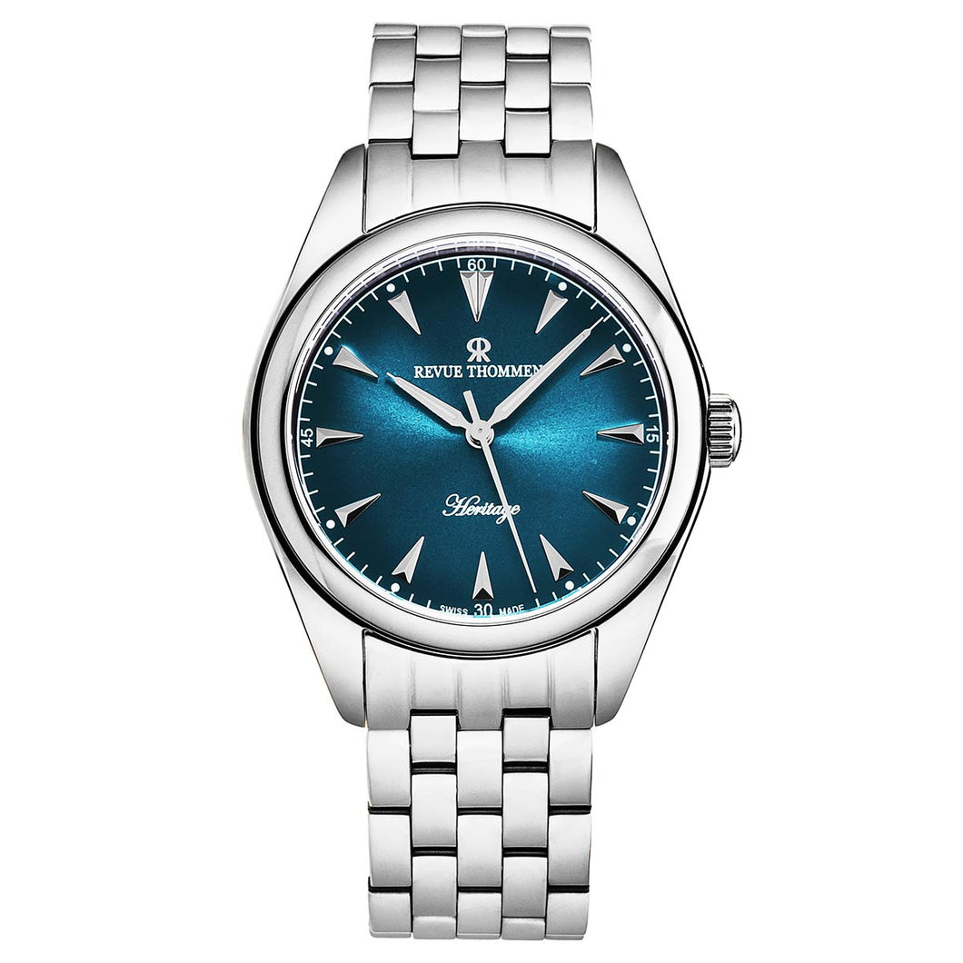 Revue Thommen Men's 'Heritage' Blue Dial Stainless Steel Bracelet Automatic Watch 21010.2135