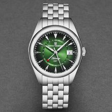 Load image into Gallery viewer, Revue Thommen Men&#39;s &#39;Heritage&#39; GMT Green Dial Stainless Steel Bracelet Swiss Automatic Watch 21010.2334
