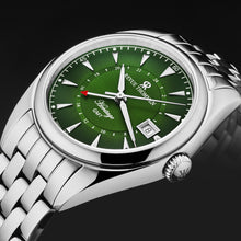 Load image into Gallery viewer, Revue Thommen Men&#39;s &#39;Heritage&#39; GMT Green Dial Stainless Steel Bracelet Swiss Automatic Watch 21010.2334

