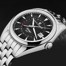 Load image into Gallery viewer, Revue Thommen Men&#39;s &#39;Heritage&#39; GMT Black Dial Stainless Steel Bracelet Swiss Automatic Watch 21010.2337
