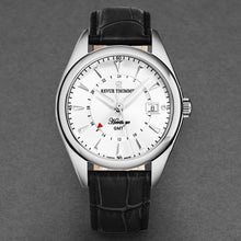 Load image into Gallery viewer, Revue Thommen Men&#39;s &#39;Heritage&#39; GMT Silver Dial Black Leather Strap Swiss Automatic Watch 21010.2432
