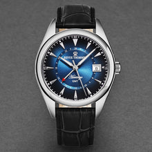 Load image into Gallery viewer, Revue Thommen Men&#39;s &#39;Heritage&#39; GMT Blue Dial Black Leather Strap Swiss Automatic Watch 21010.2435
