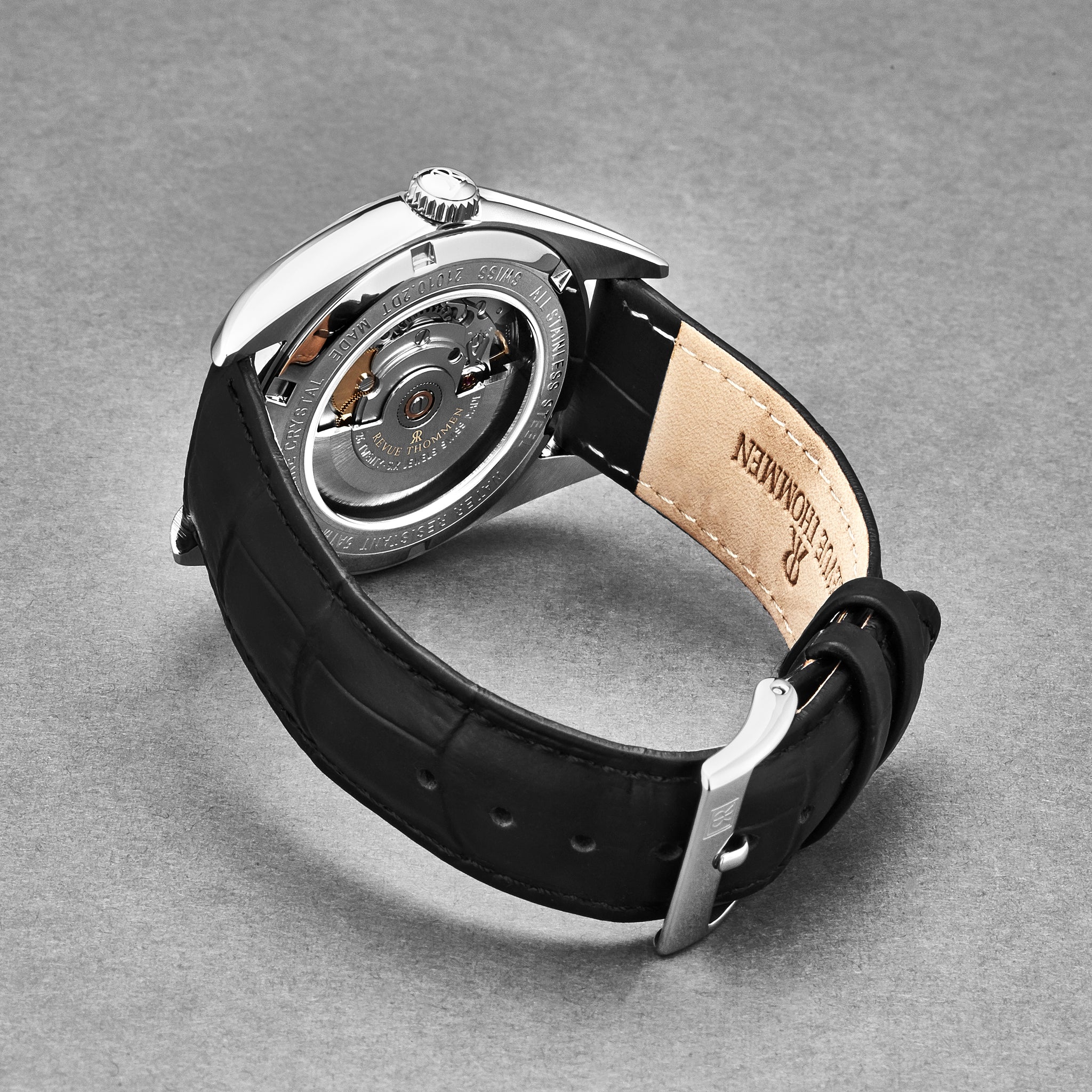 Revue Thommen Men's 'Heritage' Blue Dial Black Leather Strap